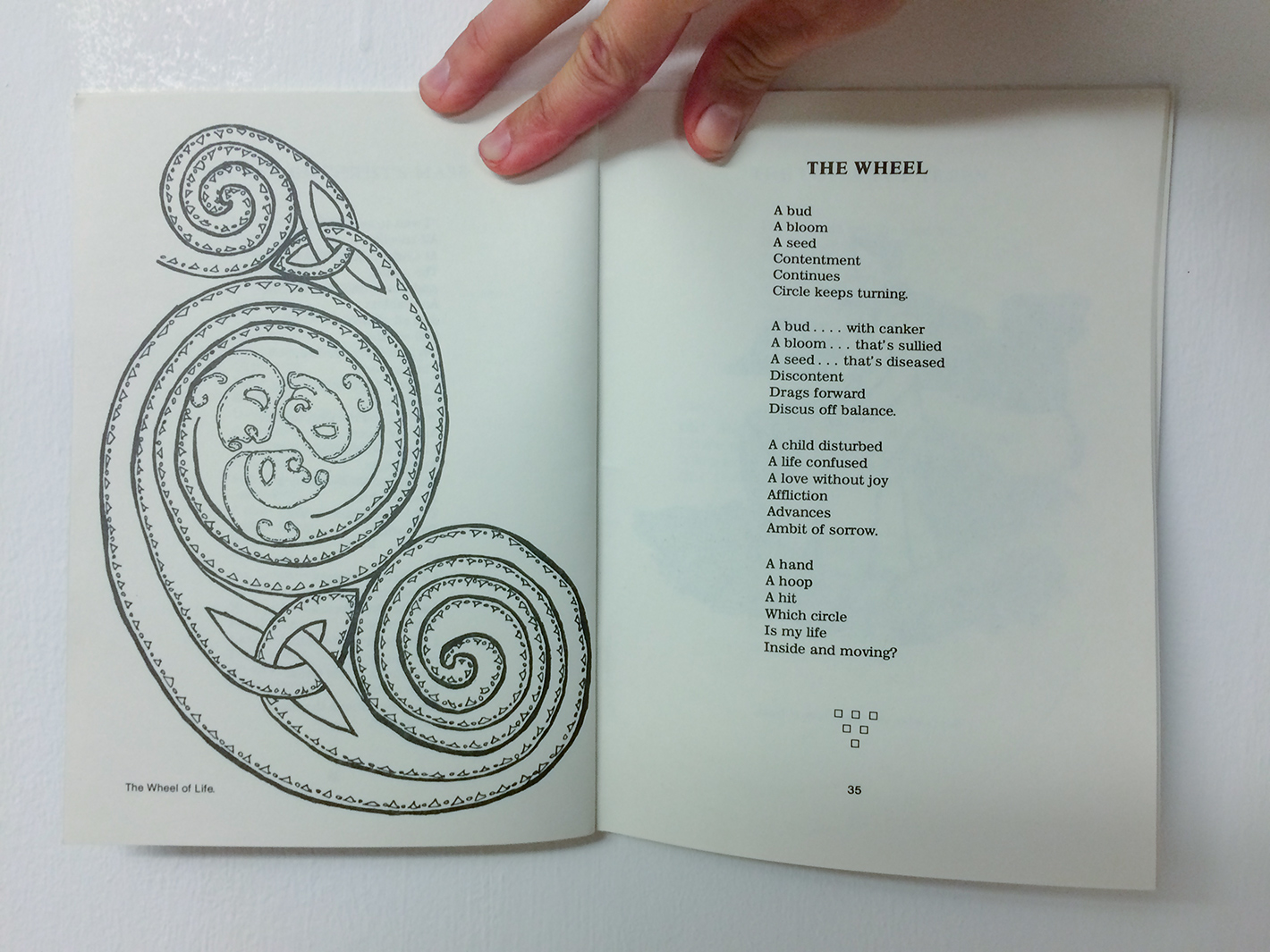 page 36: illustration "The Wheel of Life" – page 37: poem "The Wheel"